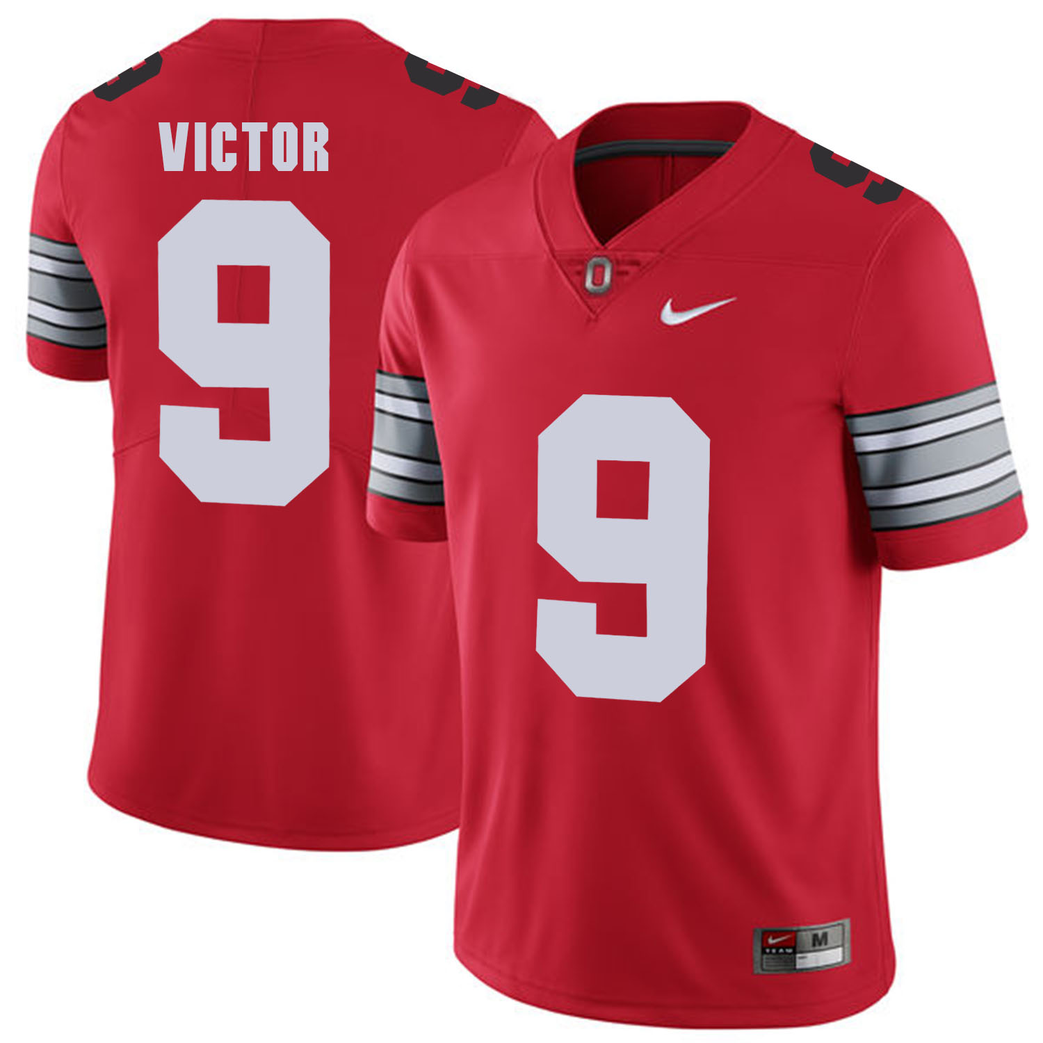 Men Ohio State 9 Victor Red Customized NCAA Jerseys